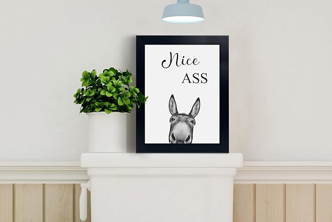 Donkey Animal Prints Toilet Room Decor,Nice Ass Quotes Bathroom Sign, Funny Bathroom Decor Bathroom Signs, Funny Bathroom Wall Art, Bathroom Decor Poster, Toilet Art, Guest Bathroom Wall Decor