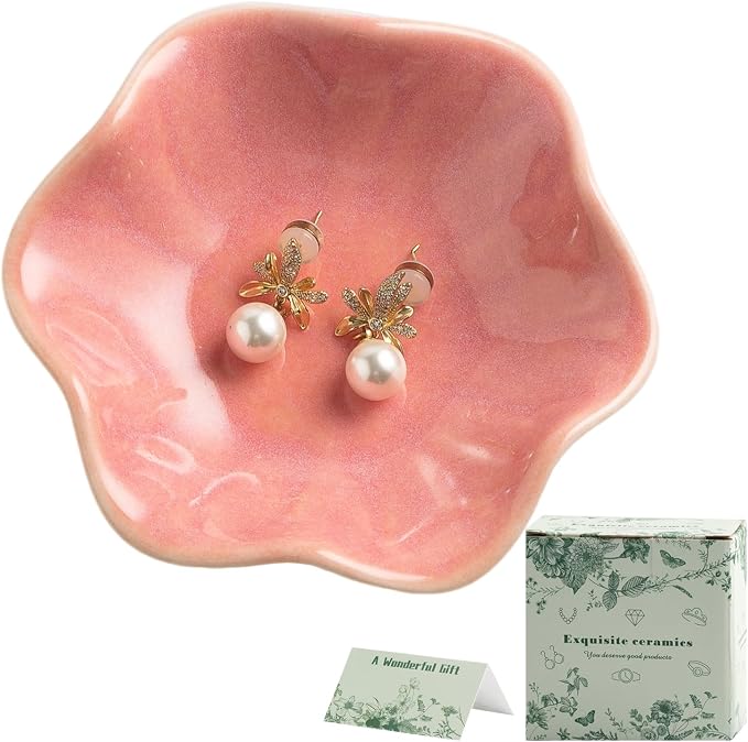 BEUNAIZER Jewelry Dish Tray, Ring Dish, Ceramic Trinket Tray, Key Bowl