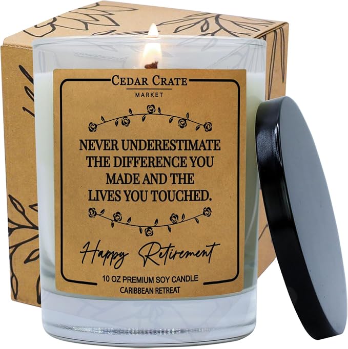 Retirement Gift for Woman Man 2025- Funny Retired Candle Adult Humor, Best Coworker, Friends, Teacher, Boss, Nurse, Doctor Military Farewell Leaving Presents, 100% Soy Wax - Made in USA