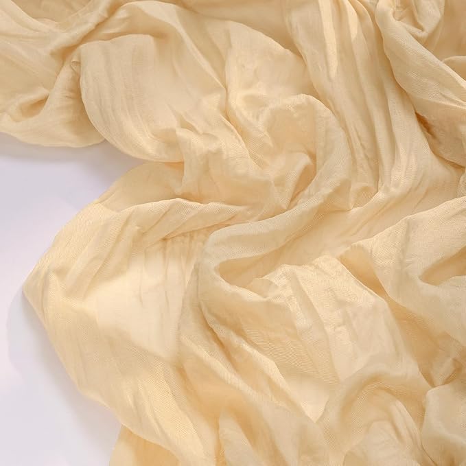 Cheesecloth Table Runner Fall Boho Wedding Birthday Party Home Decor | Sand Champagne 2pcs Rustic Gauze 10FT Cheese Cloth Sheer Farmhouse Runner for Baby Shower Bridal Holiday Decorations
