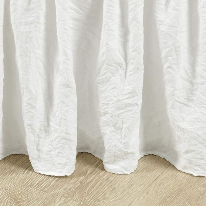 Lush Decor Ruched Ruffle Elastic Easy Wrap Around Bed Skirt Single Twin/Twin XL/Full Off White - Twin Bed Skirt - Dust Ruffle - Cream Bedskirts