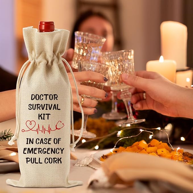 Doctor Gifts for Women Men Doctor Day Wine Bag Retirement Appreciation Gift