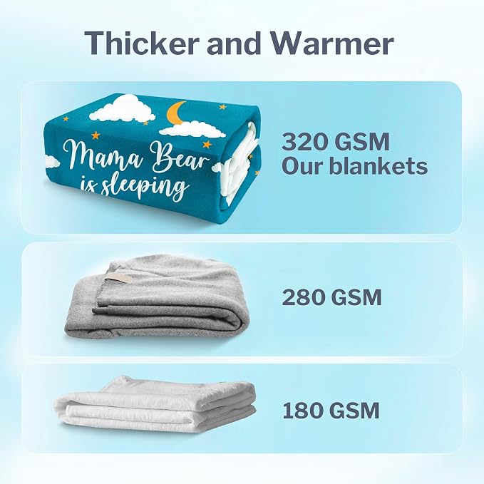 Mom Blanket in Gift Ready Packaging | Cozy Dyed Fleece Throw Blanket | 50"x60" for Couch or Bed - Unique Mom Gift for International Women's Day | Special Present from Daughter or Son