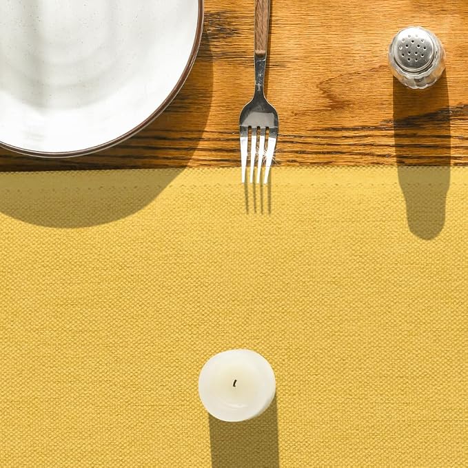 Artoid Mode Yellow Table Runner, Seasonal Summer Fall Washable Kitchen Dining Table Decoration for Home Party Decor 13x120 Inch