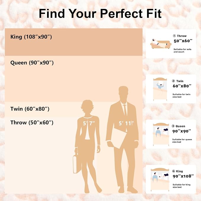 PLEASANT BOULEVARD | Leopard Throw Blanket Fleece, Premium Lightweight Cozy Warm Plush Microfiber Bedspread for Couch Sofa and Bed (Orange, Twin (60 x 80 inches))