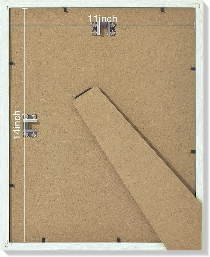 Vittanly 11x14 Picture Frames Set of 9 for Wall Mounting, Vintage Green | Display Pictures 8x10 with Mat or 11x14 without Mat, Engineered Wood with Shatter Resistant Plexiglass, Gallery Photo Frames