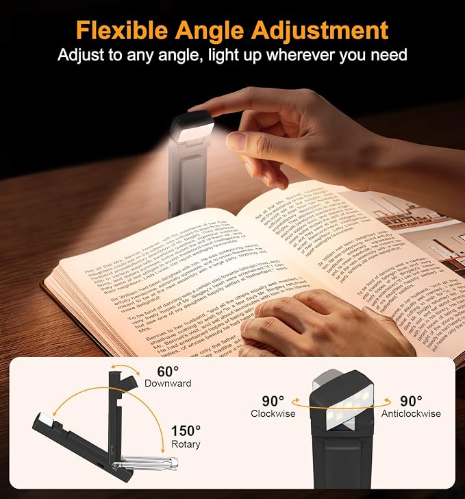 Gritin 2026 Gen 2 Rechargeable Book Light,2-in-1 Reading Light & Flashlight