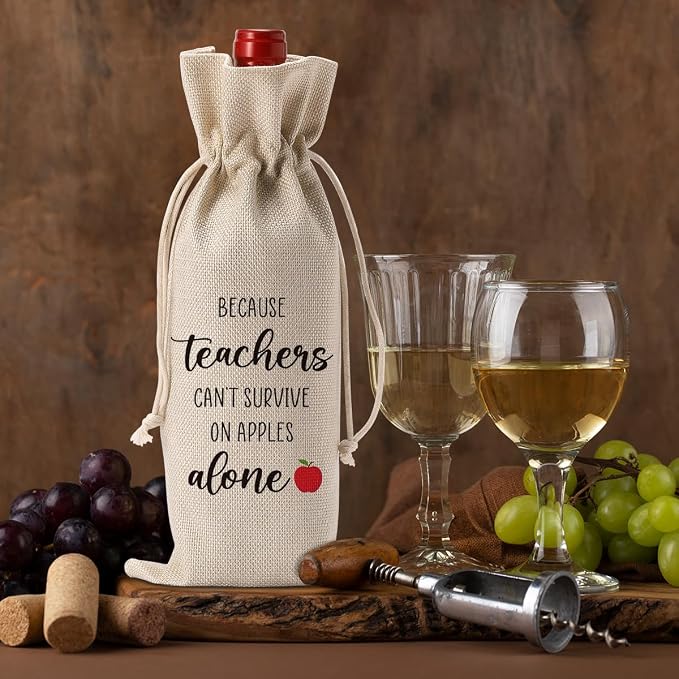 Funny Teacher Gifts for Women Teacher Wine Bag Teachers Valentines Day Gift