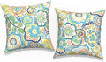 Outdoor Throw Pillow Covers 18”x18”, Decorative Pillow Covers for Patio Furniture, Modern Cushion Cases for Garden Couch Home Sofa Bed Office Chair, Pack of 2, Flower Blue