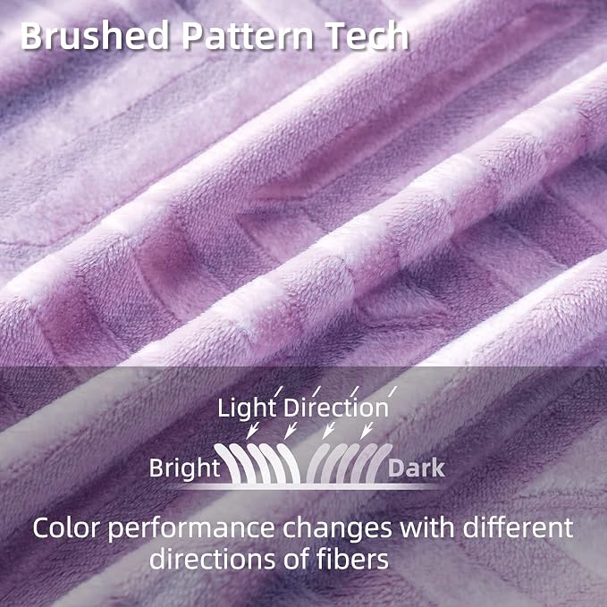 Whale Flotilla Flannel Fleece Bed Blanket Twin Size, Lilac | Lightweight Breathable Soft Bedspread, Plush Fluffy Coverlet Chevron Design Decorative Blanket for All Season, 60x80 Inch