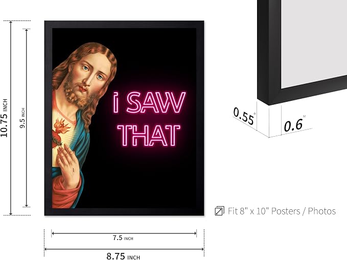Poster Master 2-Piece I Saw That Print - Me Too Poster - Altered & Pop Art - Baroque Gift for Men & Women - Funny Wall Decor for Dorm, Bedroom or Bathroom - 8x10 Black Framed
