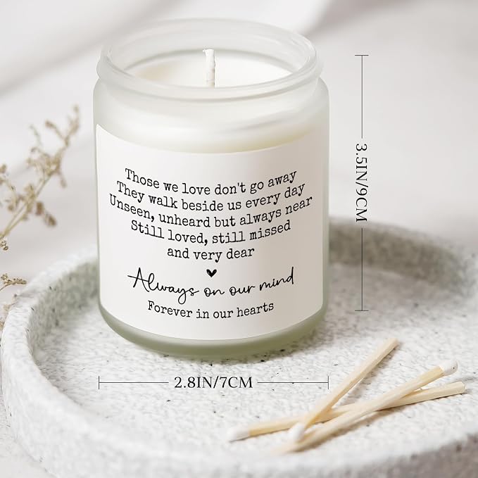 Shqiueos Sympathy Gifts for Loss of Loved One, Memorial Lavender Candle