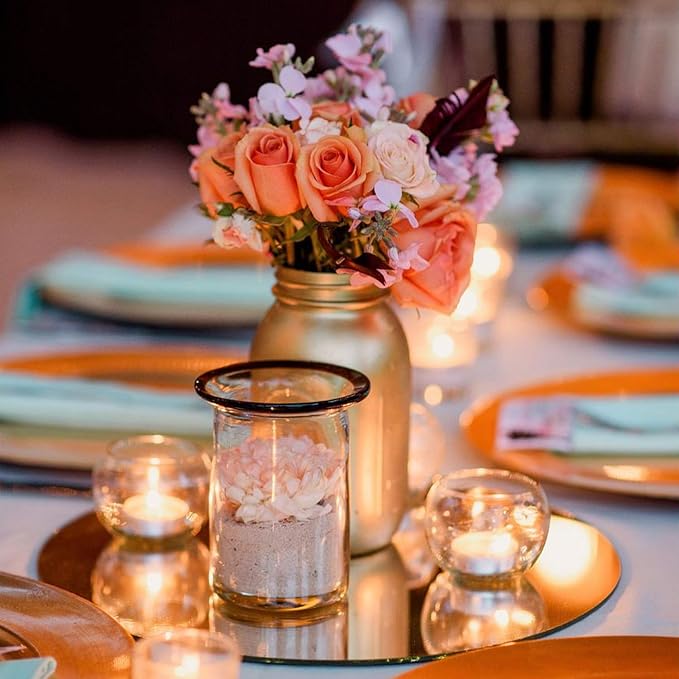 8 Inch, Pack of 3 Small Mirrors for Crafts, Round Mirror for Tables at Wedding, Mirror Tiles for Crafts and DIY Projects