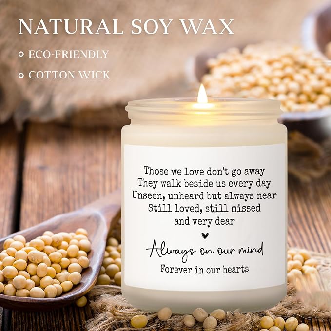 Shqiueos Sympathy Gifts for Loss of Loved One, Memorial Lavender Candle