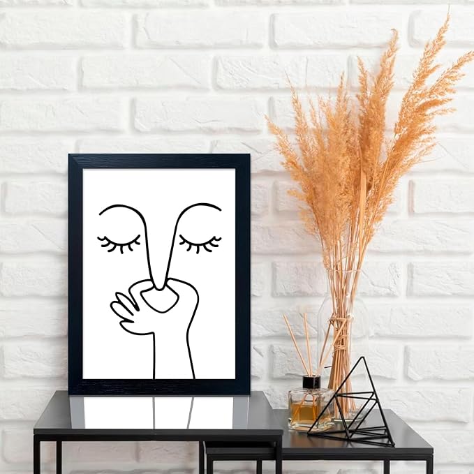 Black and White Bathroom Decor Bad Smell Humorous Wall Art Funny Canvas Print Guest Toilet Bathroom Sign Framed Modern Minimalistic Painting Artworks for Wall