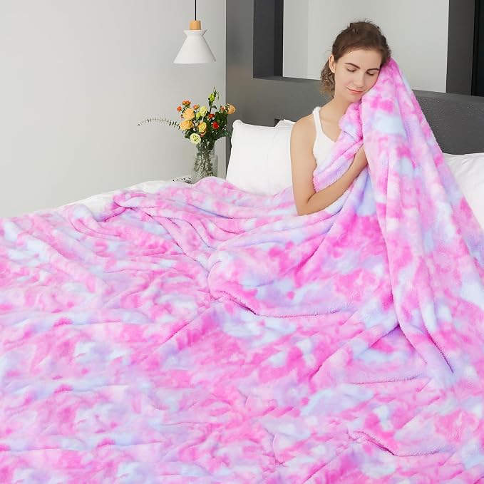 MUGD Lightweight Blanket Fleece Big Blanket Fuzzy Throw Blanket for Bed King Size