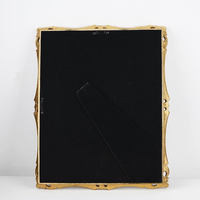 OIGUMR Vintage Square Wall Mirror,Vintage Gold, 16.5 x 13.5 inch