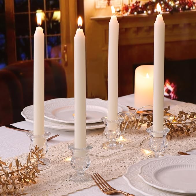 Letine Candlestick Holders Set of 12-2.5" H Taper Candle Holders Bulk - Clear Glass Candle Holder for Rustic Wedding Centerpiece Table Decorations, Valentine's Day & Thanksgiving Decorations Indoor