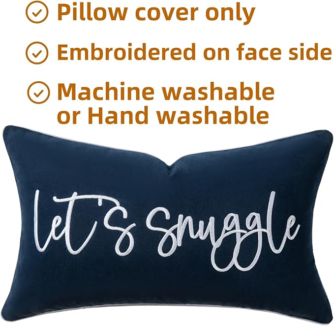 Sunkifover Let's Snuggle Decorative Lumbar Pillow Cover 12"x20"