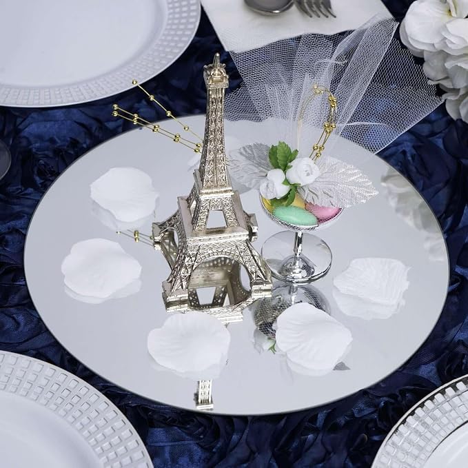 Efavormart 12" Round Glass Mirror Wedding Party Table Decorations Centerpieces - 4 PCS