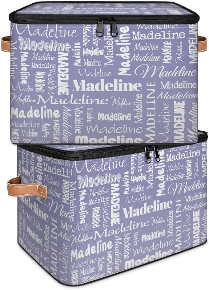 Custom Name Storage Basket, Personalized Keepsake Box, Haze Purple