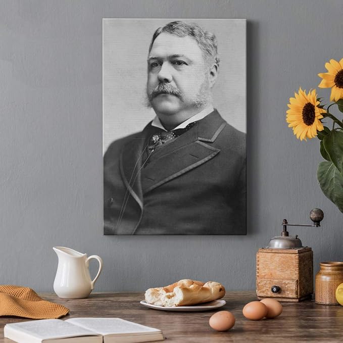 Renditions Gallery Chester A. Arthur Presidental Portrait Wall Art, Premium Gallery Wrapped Canvas Decor, Ready to Hang, 18 in H x 12 in W, Made in America Print