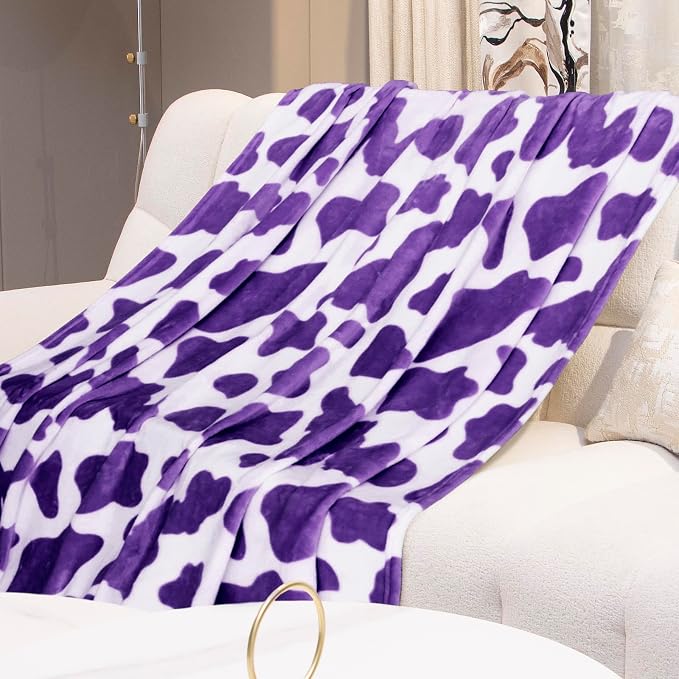 Purple Throw Blanket for Girls, Soft Warm Plush Small Lavender Fleece Blanket for Crib Stroller, Birthday Gifts for Kids, Purple Home Room Decor, 40"x50"