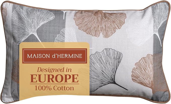 Maison d' Hermine Throw Pillow Covers 100% Cotton (12" x 20" - Pack of 1)