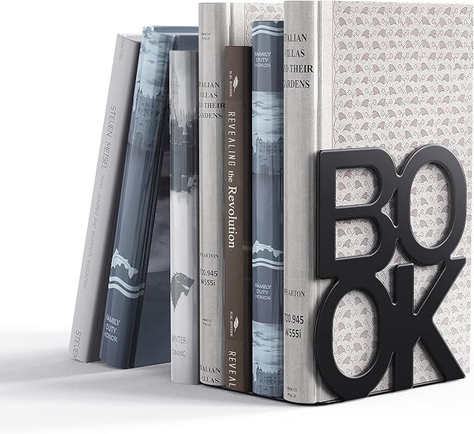4 Pair Book Ends, Bookends, Book Ends for Shelves,Bookend