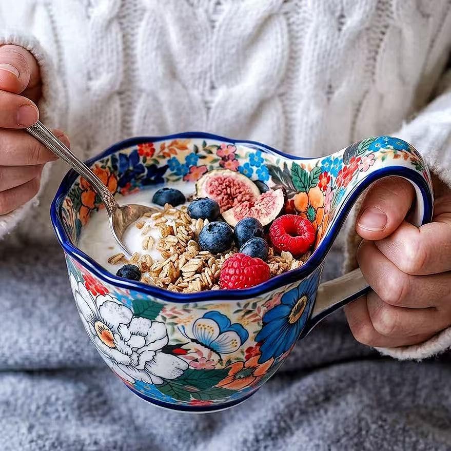 ALMA Soup Bowl with Large Handle 16oz,Giftable for Homemakers Fall Decor