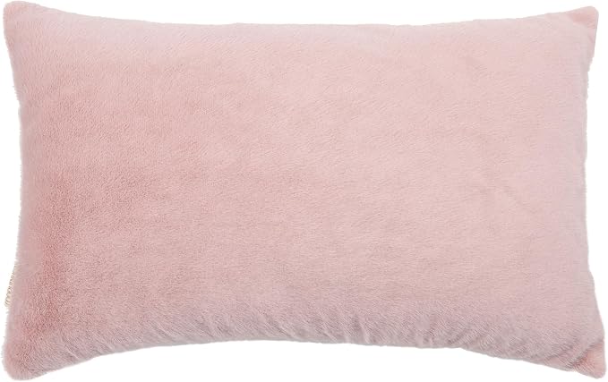 Faux Fur Merry Christmas Pillow Covers 18x18,Gold Embroidered Christmas Throw Pillow Covers Christmas Decorations Holiday Pillows for Home Couch,Pink Blush/Gold