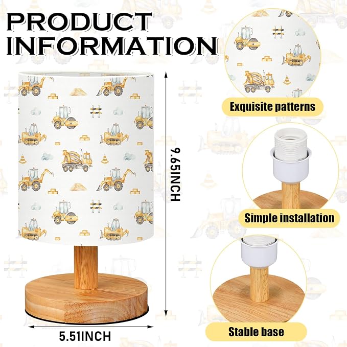 VIHOSE Car Kids Table Lamp for Bedroom Kids Lamps for Girls Room