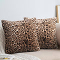 cygnus Faux Fur Leopard Pillow Covers 18x18 Inch | Soft Plush Animal Print Throw Pillow Covers, Cheetah Decorative Pillowcase for Couch Sofa Bedroom Livingroom