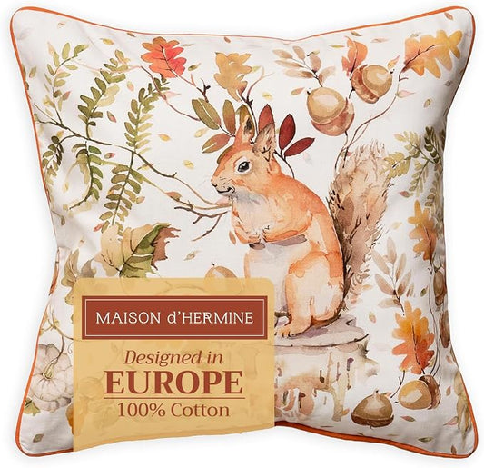 Maison d' Hermine Throw Pillow Covers 100% Cotton (20" x 20" - Pack of 1)