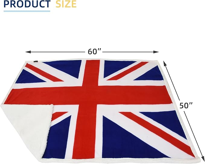 Catalonia Union Jack Blanket, British Flag Throw Blanket, England UK Gifts, Soft Cozy Fleece Blanket for Home, Sofa, Bed, British Gift for Men, Women, Kids, 50X60 inch