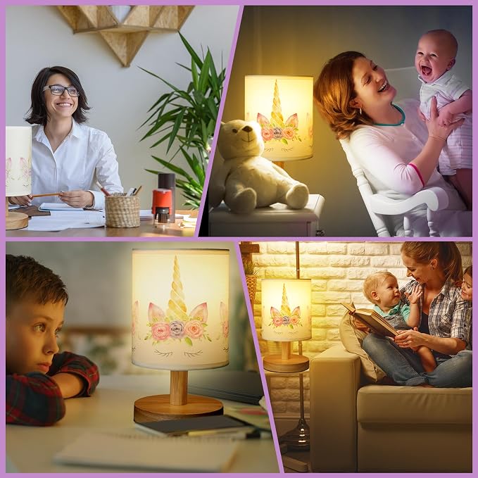 VIHOSE Unicorn Kids Table Lamp for Bedroom Kids Lamps for Girls Room