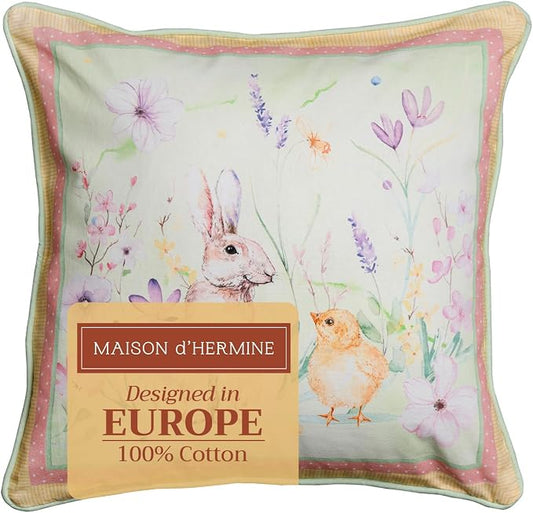 Maison d' Hermine Throw Pillow Covers 100% Cotton (20" x 20" - Pack of 1)