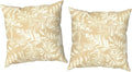 Outdoor Throw Pillow Covers 18x18 Inch, Decorative Pillow Covers for Patio Furniture, Tropical Leaf Oat Modern Cushion Cases for Garden Couch Home Sofa, Pack of 2