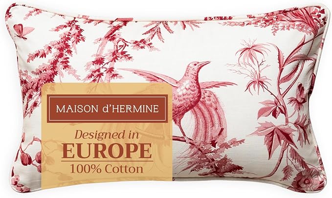 Maison d' Hermine Throw Pillow Covers 100% Cotton (12" x 20" - Pack of 1)