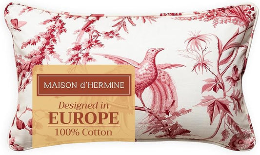 Maison d' Hermine Throw Pillow Covers 100% Cotton (12" x 20" - Pack of 1)