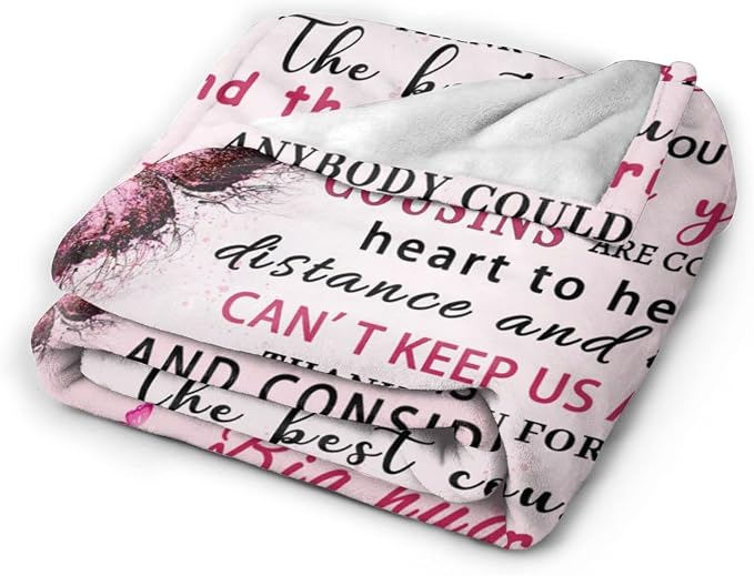 Cousin Gifts for Women, Cousin Gifts, Cousin Birthday Gifts for Women, Gift for Cousin Female, Cousin Gifts for Graduation, Christmas, Cousin Blanket, 60"x50"