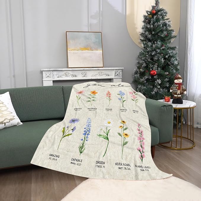 Christian Gifts for Women, Cozy Inspirational Soft Throw Blankets, Perfect Birthday & Religious Gifts for Sister, Friend, Daughter, Mom