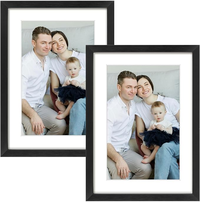 Frametory 5x7 Black Aluminum Metal Picture Frame Mat for 4x6 Glass