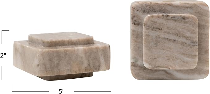 Bloomingville Heavy Duty Marble Bookends, Beige, Set of 2