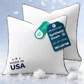 Phantoscope Synthetic Down Pillow Insert - 20x20 Down Alternative, Ultra Soft Large Square Throw Pillow with 100% Cotton for Couch Sham, Bed Sleeping (White, Set of 2) Made in USA