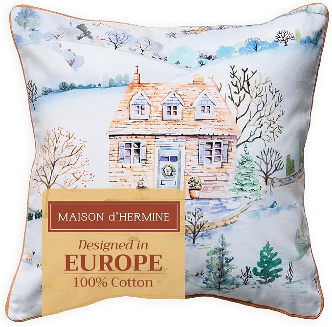 Maison d' Hermine Throw Pillow Covers 100% Cotton (20" x 20" - Pack of 1)