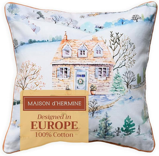 Maison d' Hermine Throw Pillow Covers 100% Cotton (20" x 20" - Pack of 1)