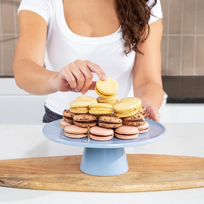 THE Cake Stand, 10 Inch Ceramic Pedestal Dessert Stand, Periwinkle
