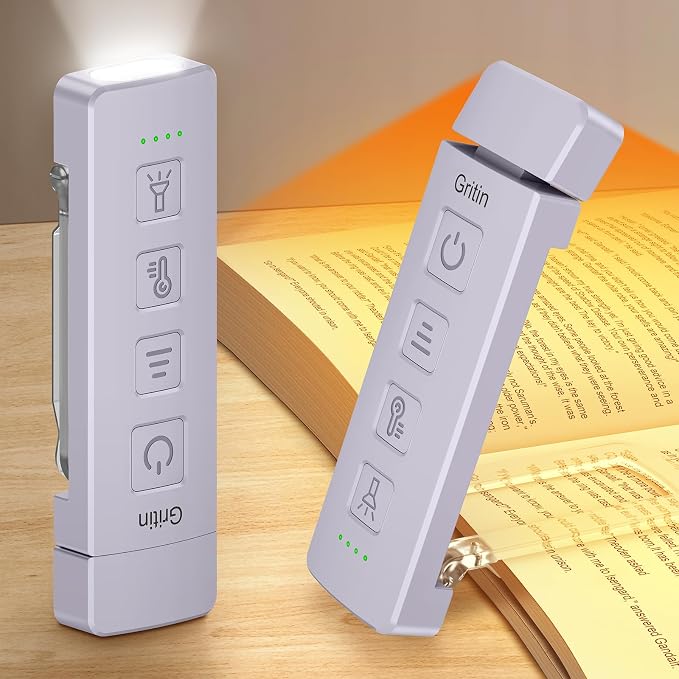 Gritin 2026 Gen 2 Rechargeable Book Light,2-in-1 Reading Light & Flashlight