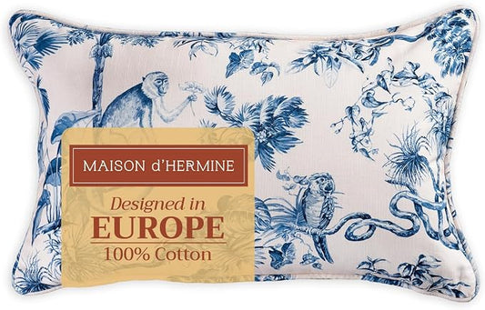 Maison d' Hermine Throw Pillow Covers 100% Cotton (12" x 20" - Pack of 1)